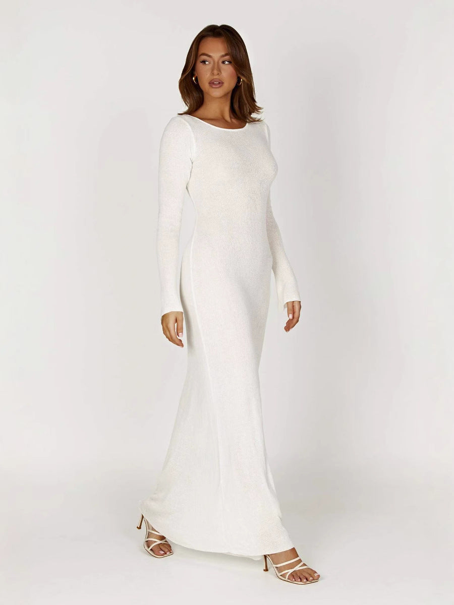 Evelyn - Open-back Knit Maxi Dress