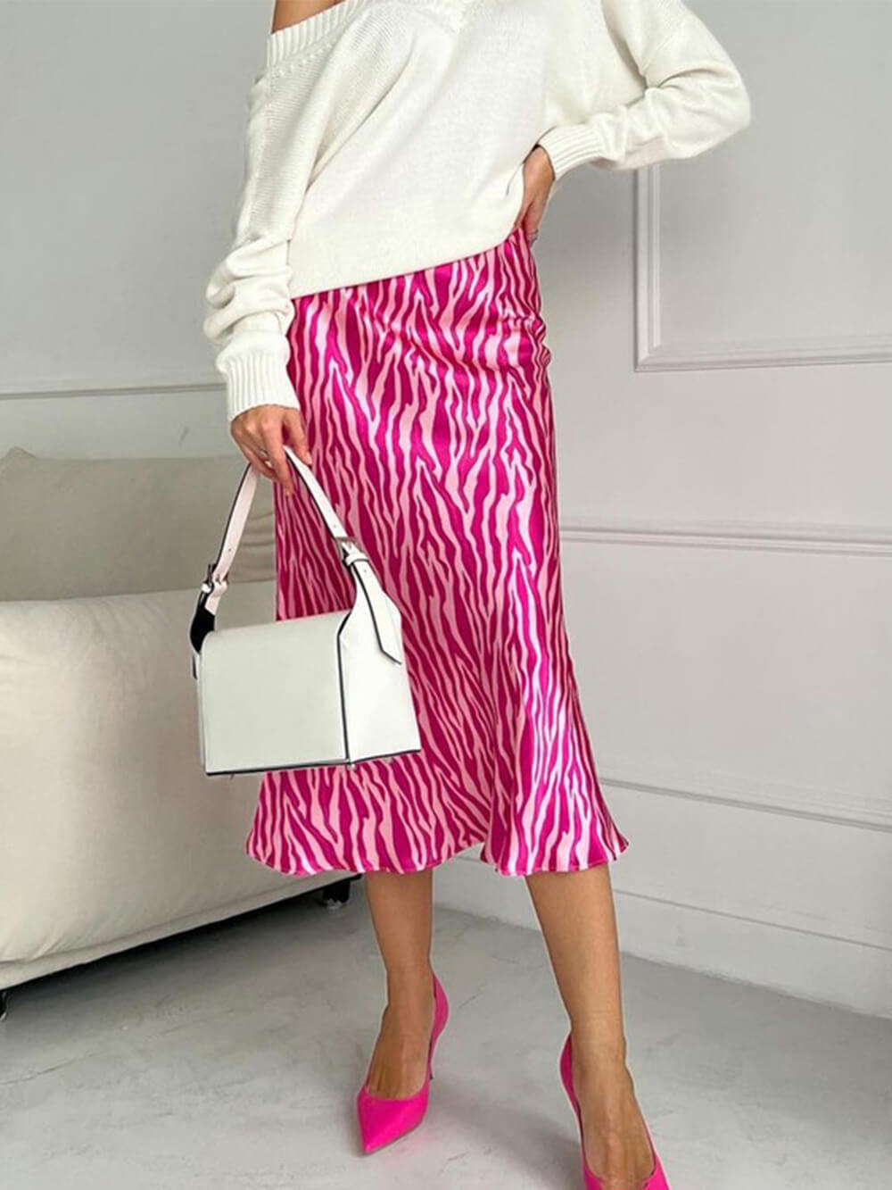 French Print Fashionable Fishtail Skirt
