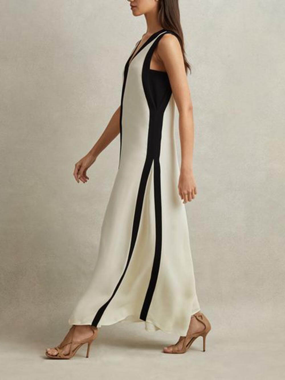 Reversible Style Colorblock A-line Maxi Dress