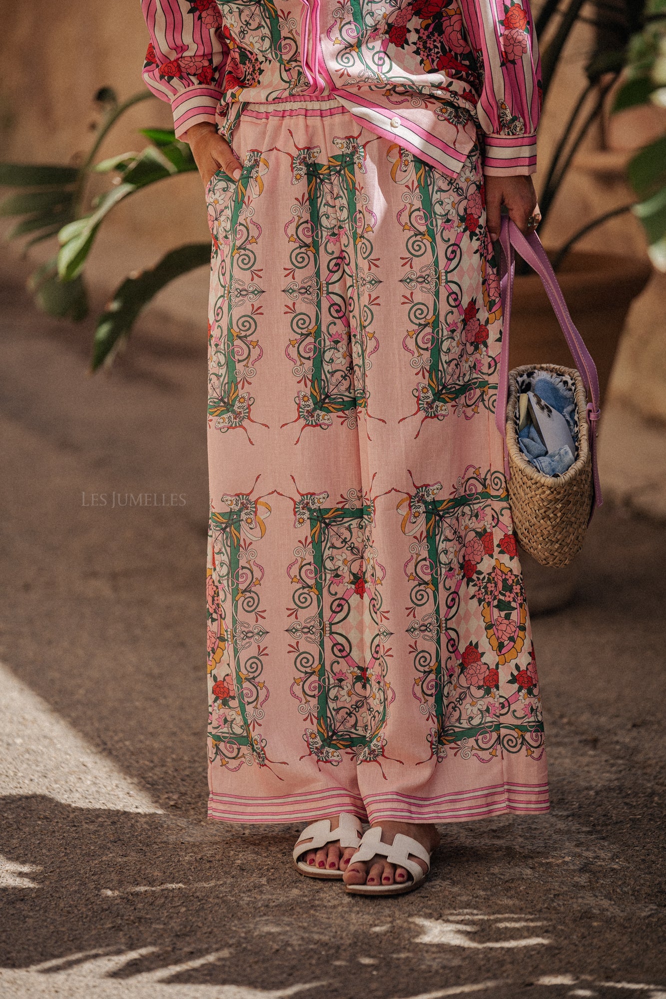 Bottom Long Sleeve Top & Mid Waist Wide Leg Pants Set