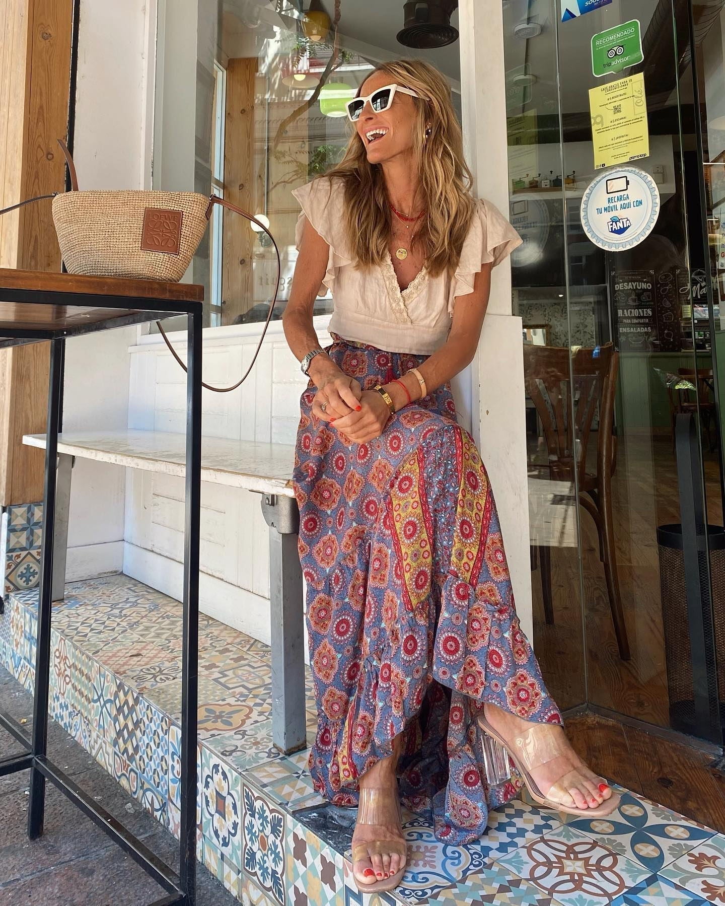 Fuchsia Totem Circular Maxi Skirt