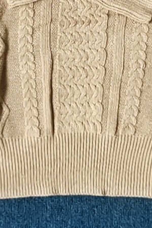 Patchwork Buckle Half a Turtleneck Sweaters