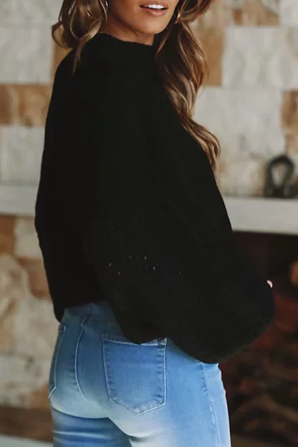 Patchwork Turtleneck Tops Sweater
