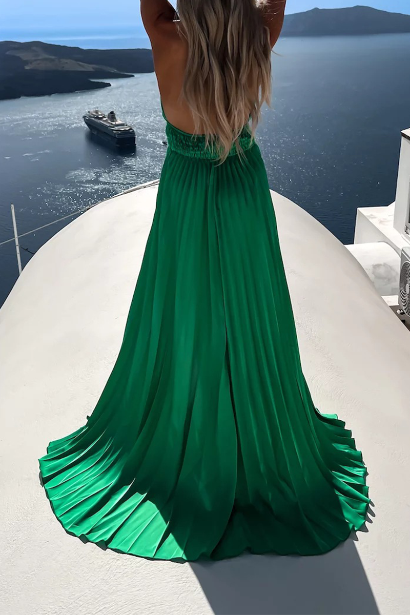 High Opening Halter Cake Skirt Dresses(4 Colors)