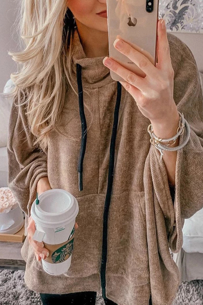 Draw String Half a Turtleneck Hoodies(4 Colors)