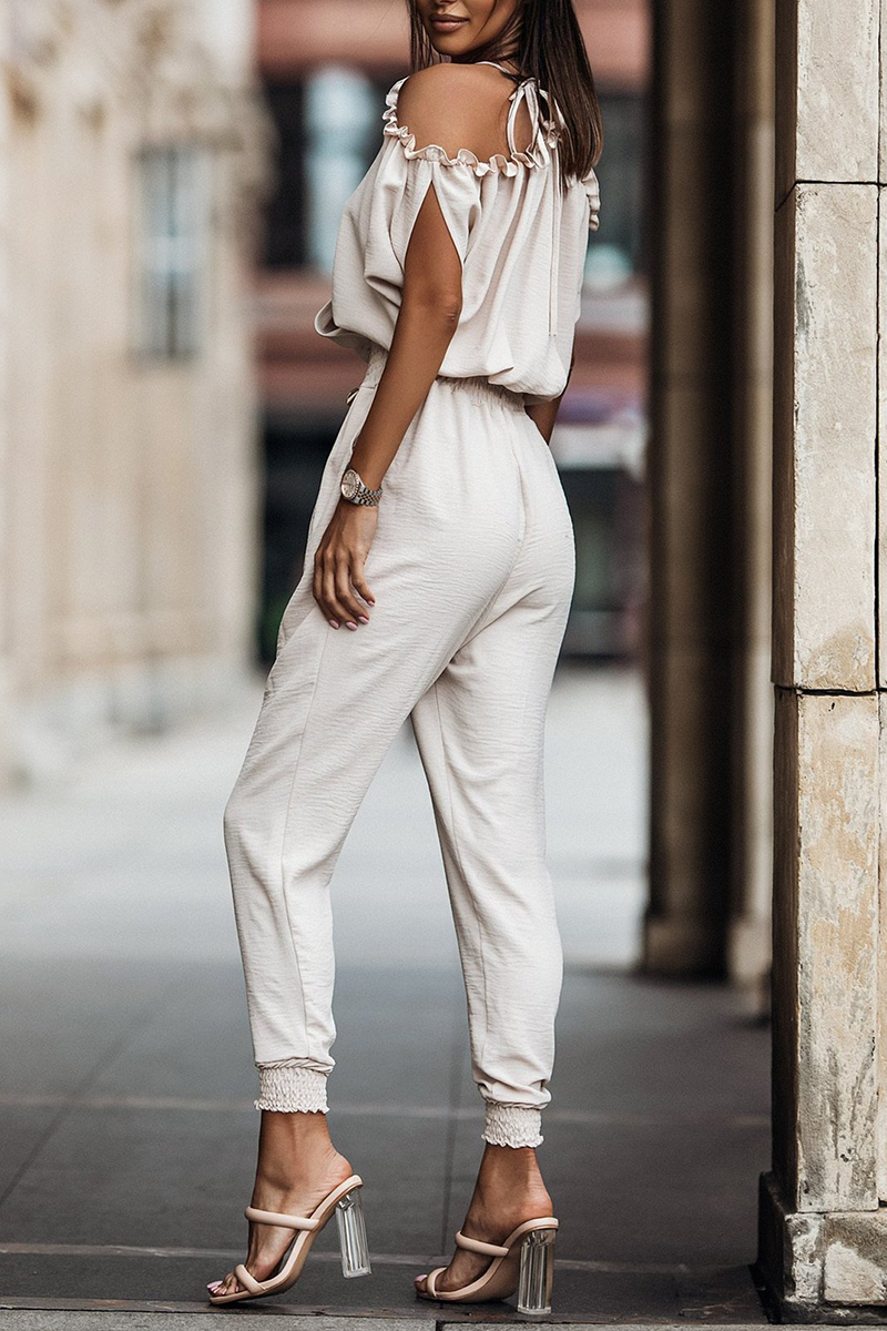 Patchwork V Neck Harlan Jumpsuits