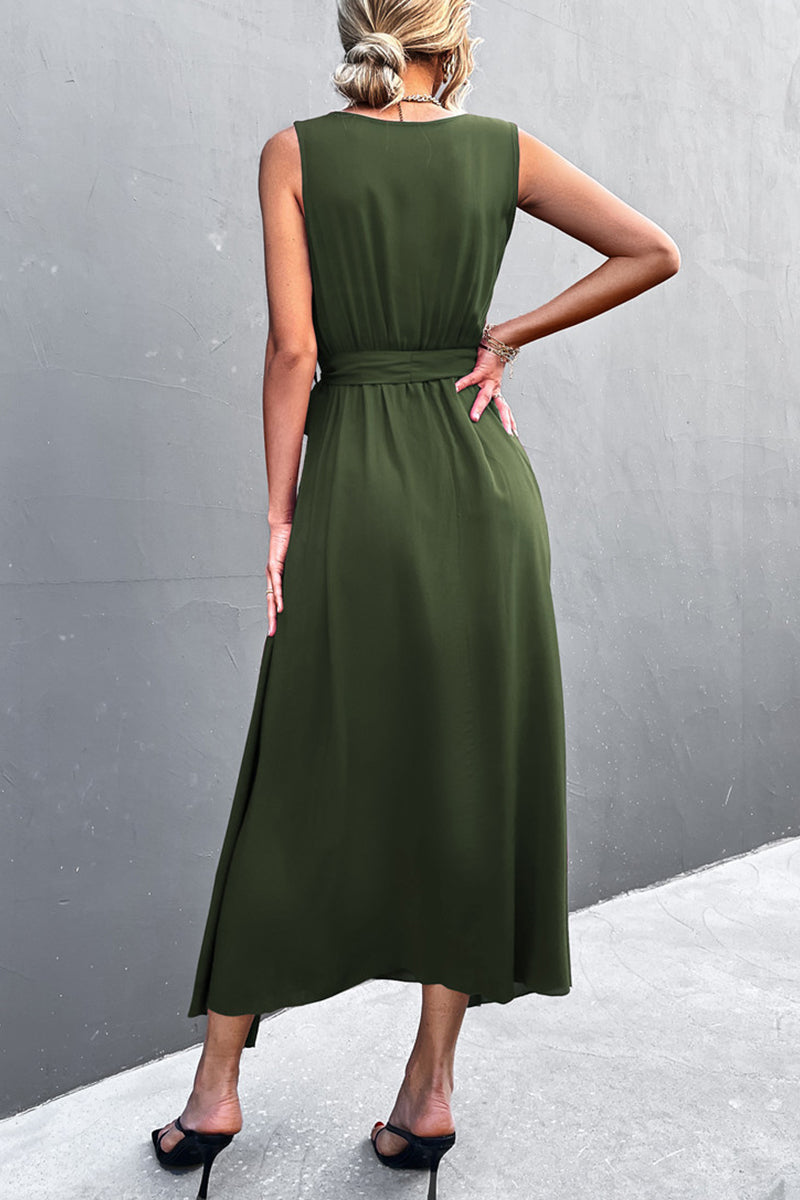 Slit V Neck One Step Skirt Dresses(5 Colors)