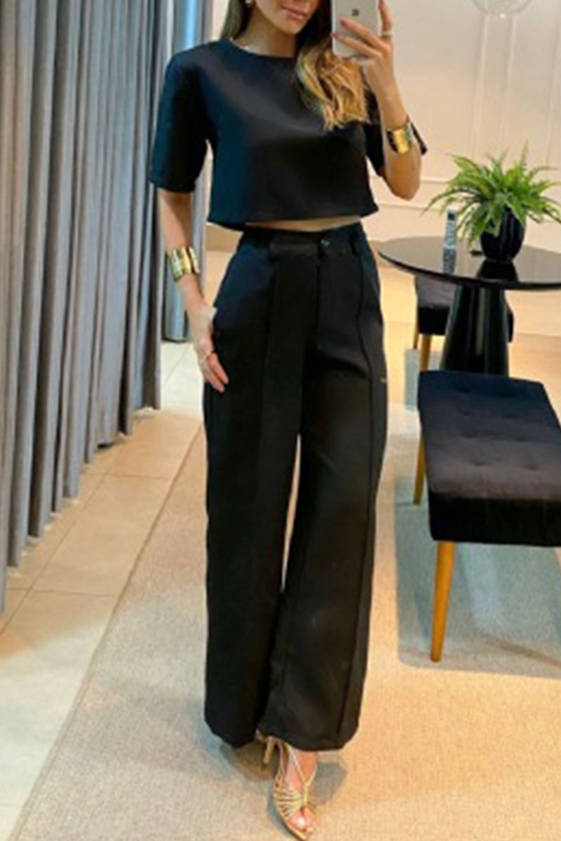 Color Short Sleeve Two Pieces