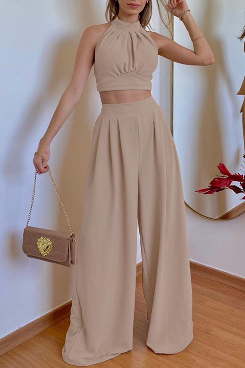 Simplicity Frenulum Halter Sleeveless Two Pieces