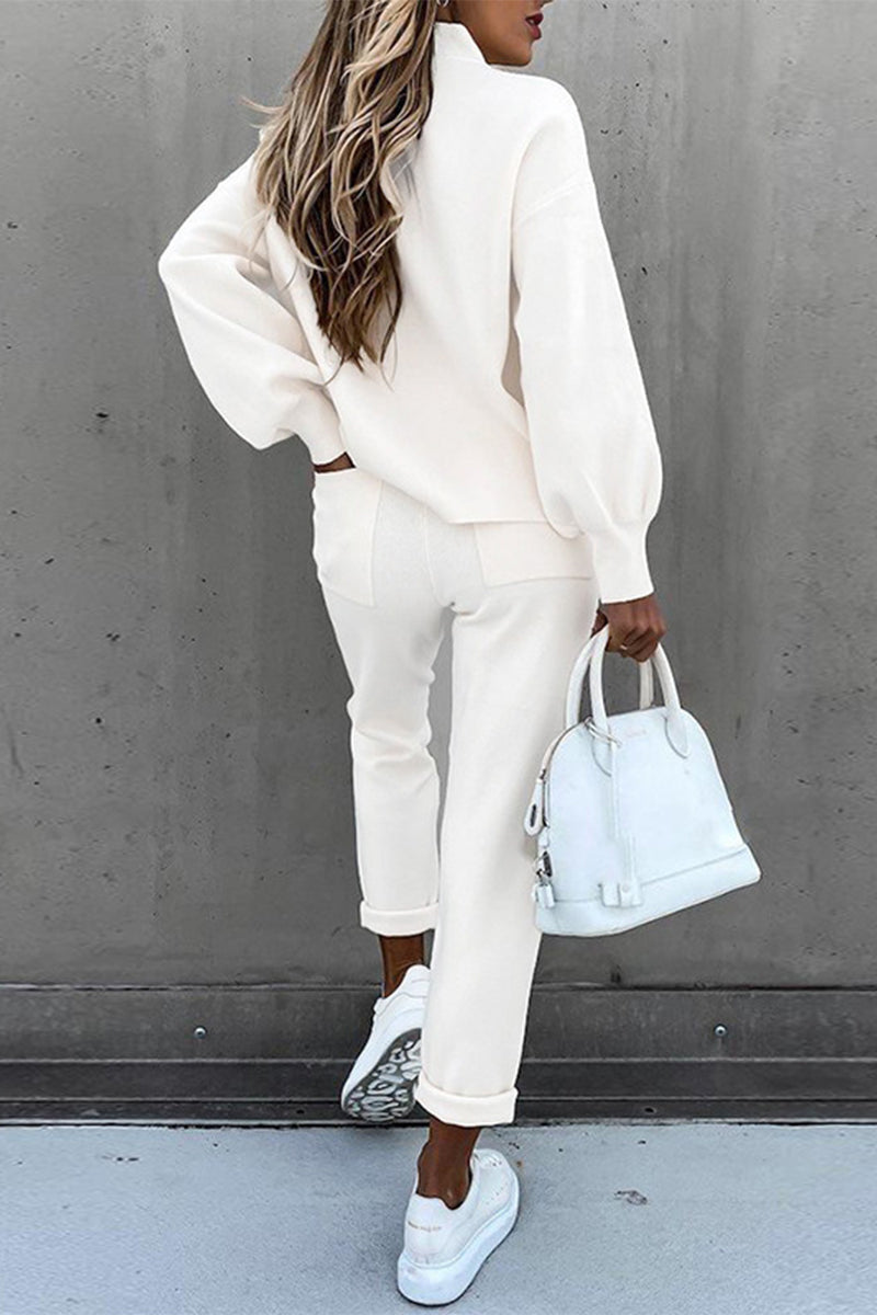Simplicity Patchwork Half a Turtleneck Long Sleeve Two Pieces