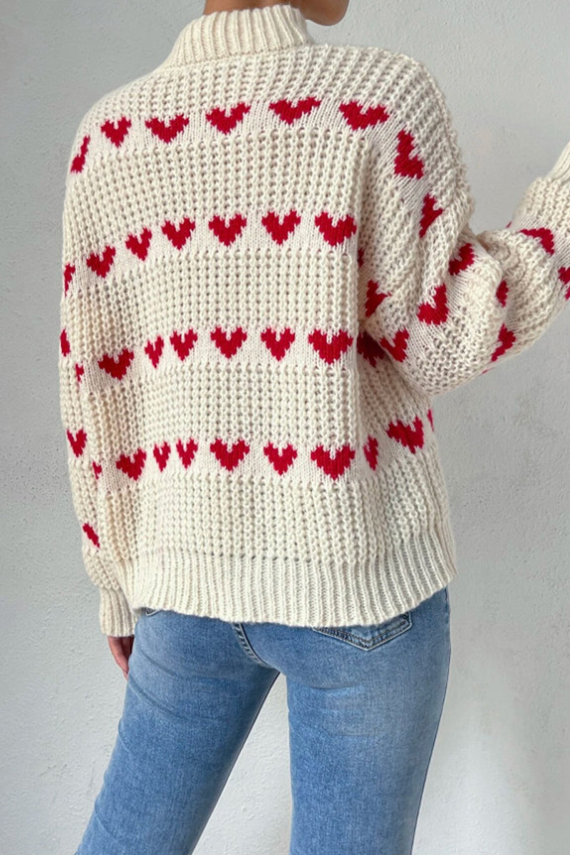 Sweet Geometric Weave Turtleneck Sweaters