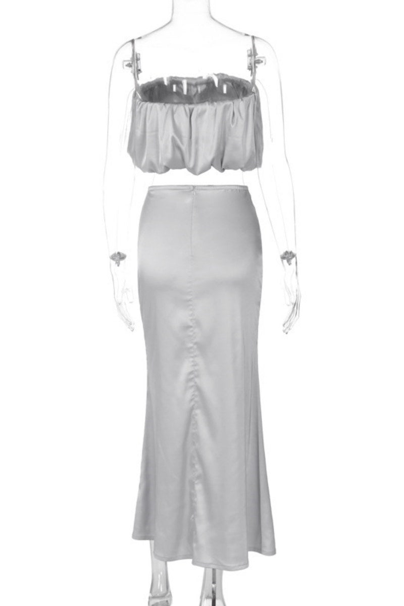 Backless Strapless Sleeveless Two Pieces