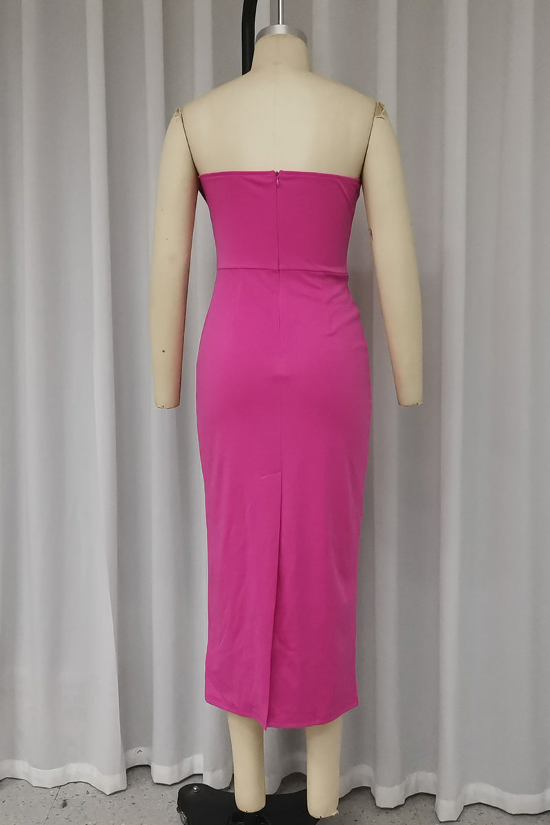 Ruched Irregular Strapless Wrapped Skirt Dresses