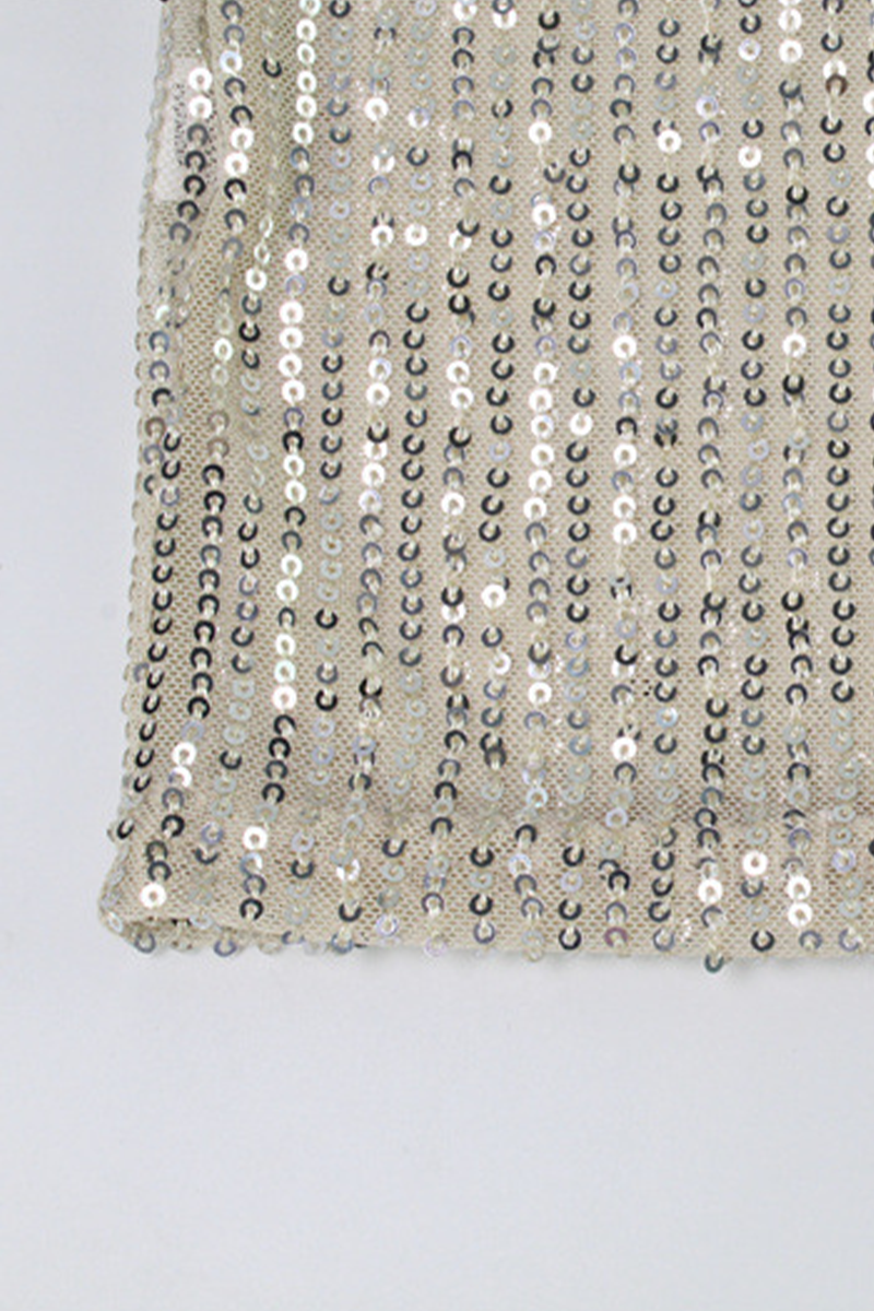 Party Sequins U Neck Wrapped Skirt Dresses