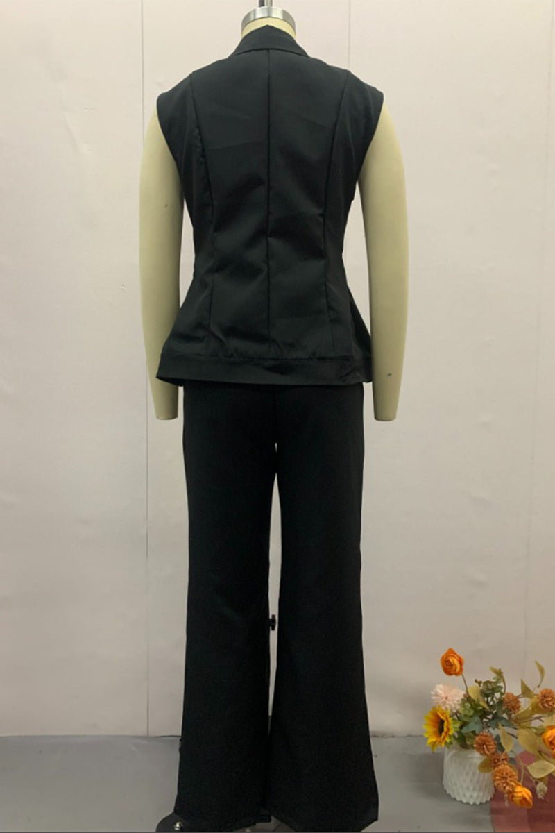 Pocket V Neck Sleeveless Two Pieces