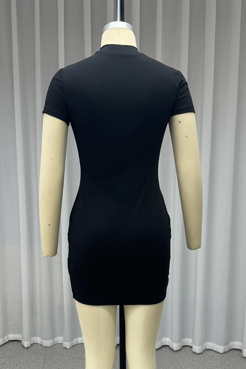 Buttons Tassel Half a Turtleneck Wrapped Skirt Dresses
