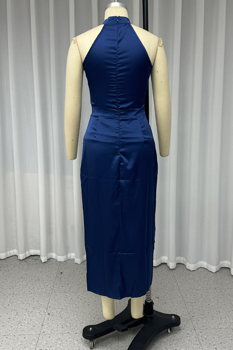 Slit Ruched Halter Sleeveless Two Pieces