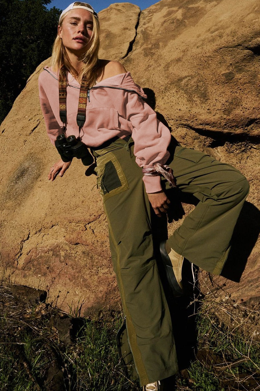 Sporty Drawcord Cropped Sweatshirt