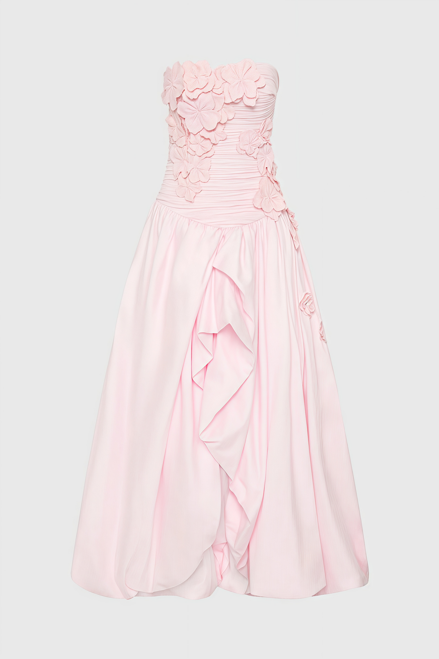 Eliahe Pink 3d Flower Split Maxi Dress