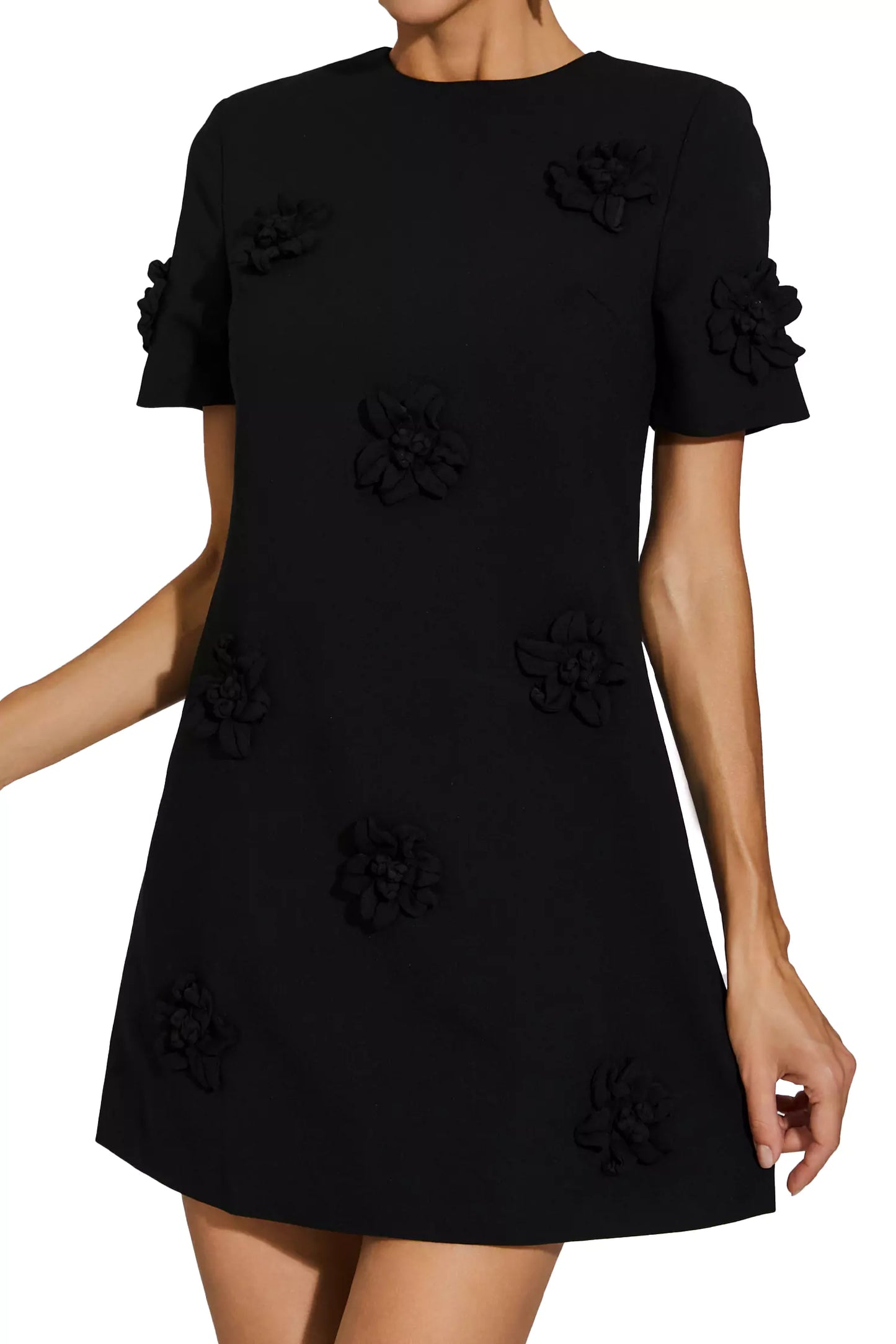 Alison Black Jacquard Mini Dress
