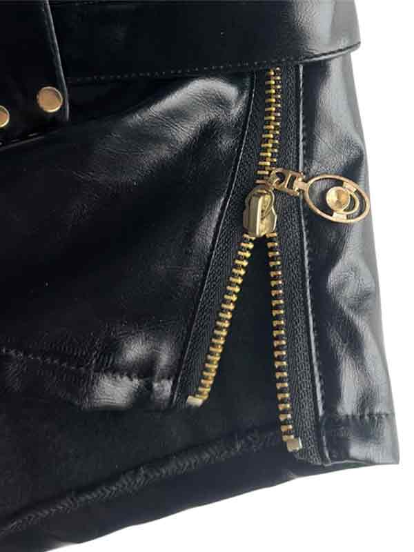 Dark Hip Hop Pu Leather Hollow Shorts