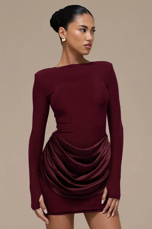 Color Ruched Bodycon Dress