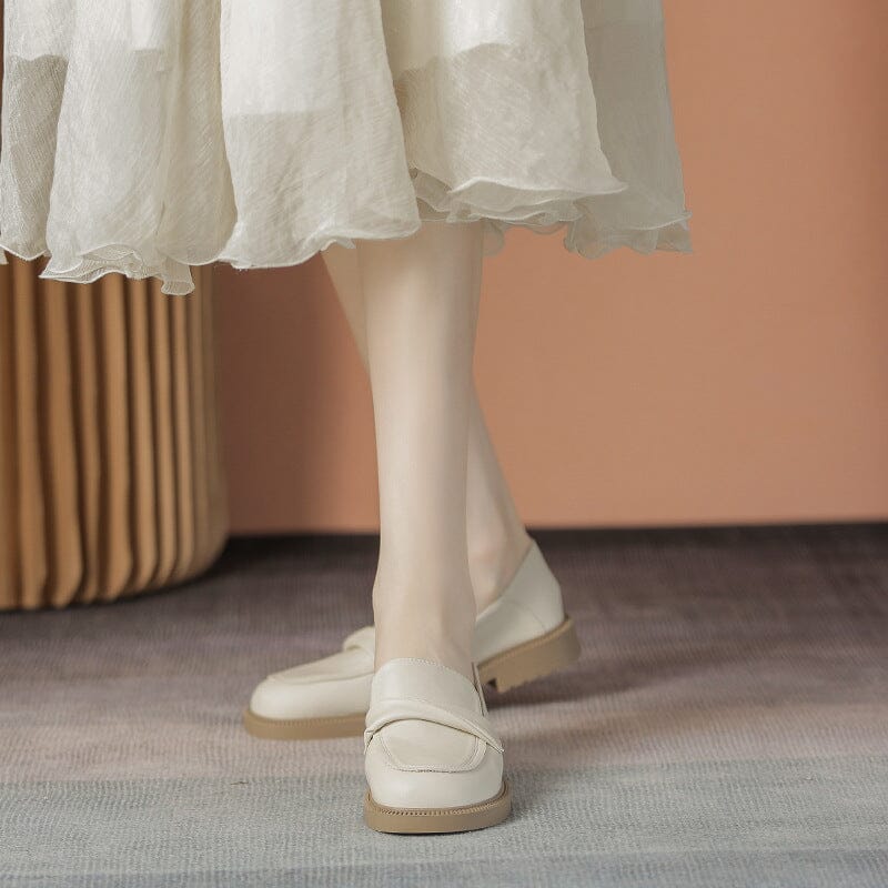 Autumn Soft Leather Flat Loafers