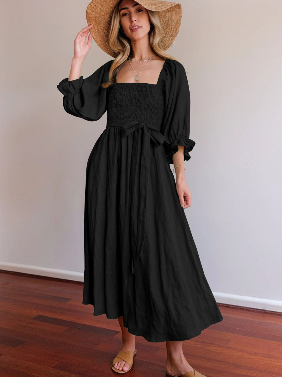 Call It Love Two Way Tiered Midi Dress - Black