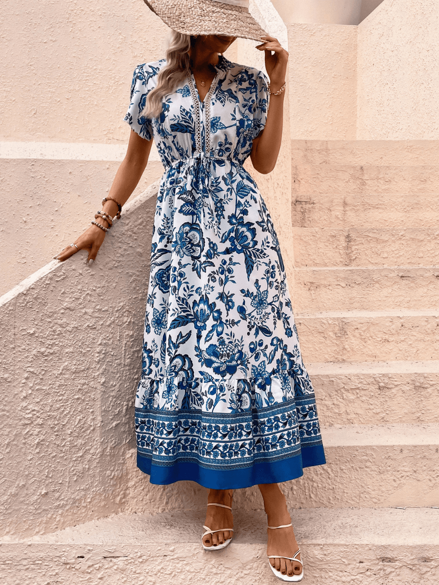 Picking Petals Short Sleeve Maxi Dress