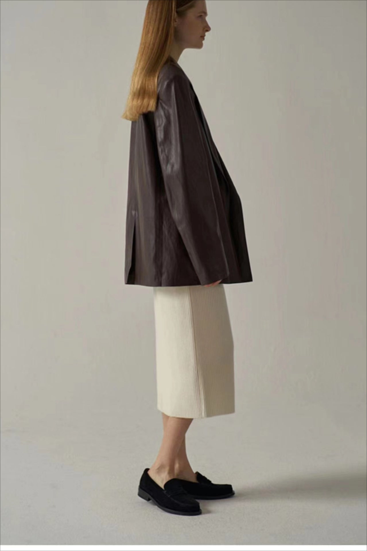 Oversized Pu Blazer Coat