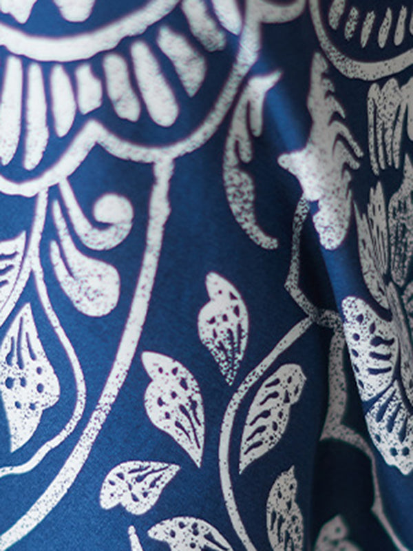 Loose Short Sleeves Printed V-neck Maxi Dresses