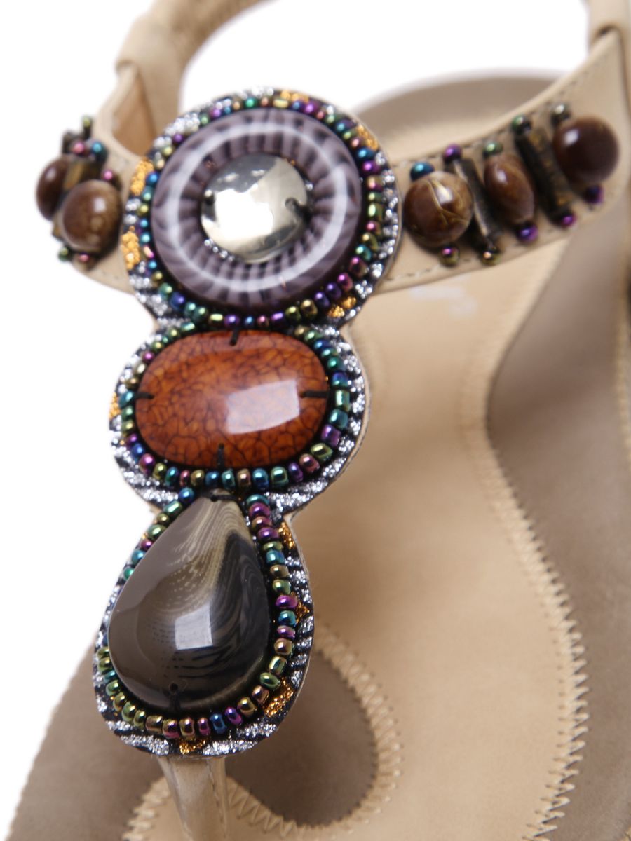 Siketu | Apricot Marble Beaded Sandal