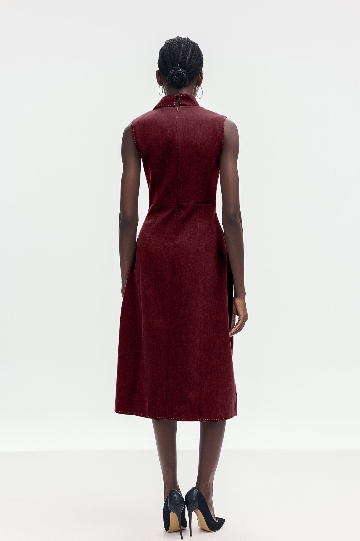 Ardon Asymmetric Split Sleeveless Maxi Dress in Red