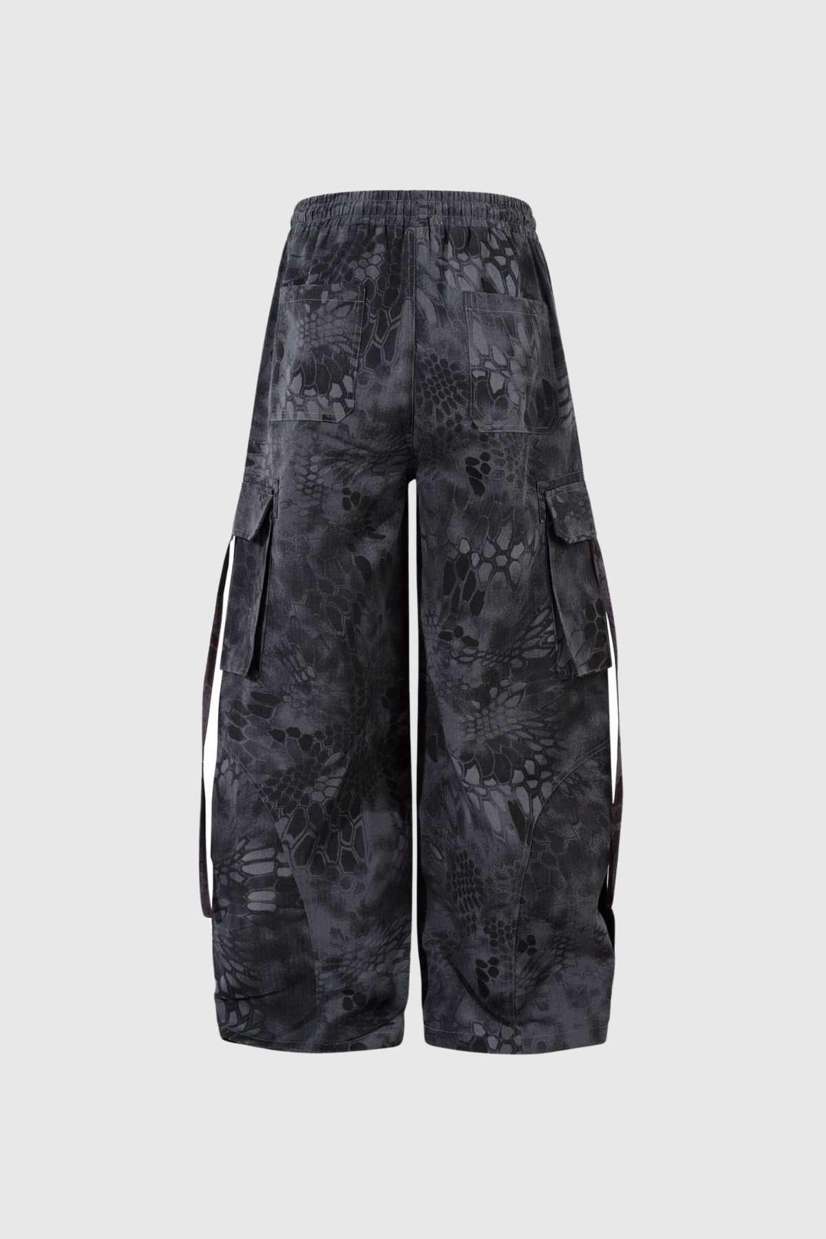 Boaventura Python Pattern Cargo Pants in Black