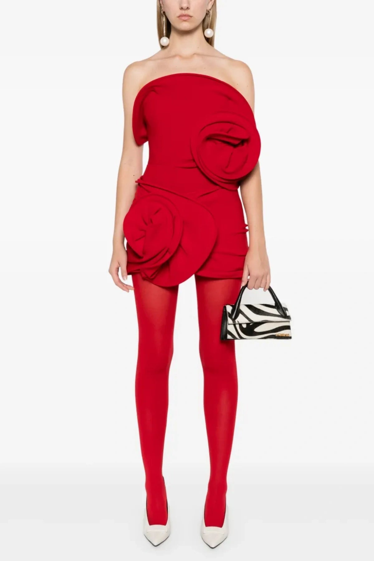 Ceyla Appliqué Skirt - Red