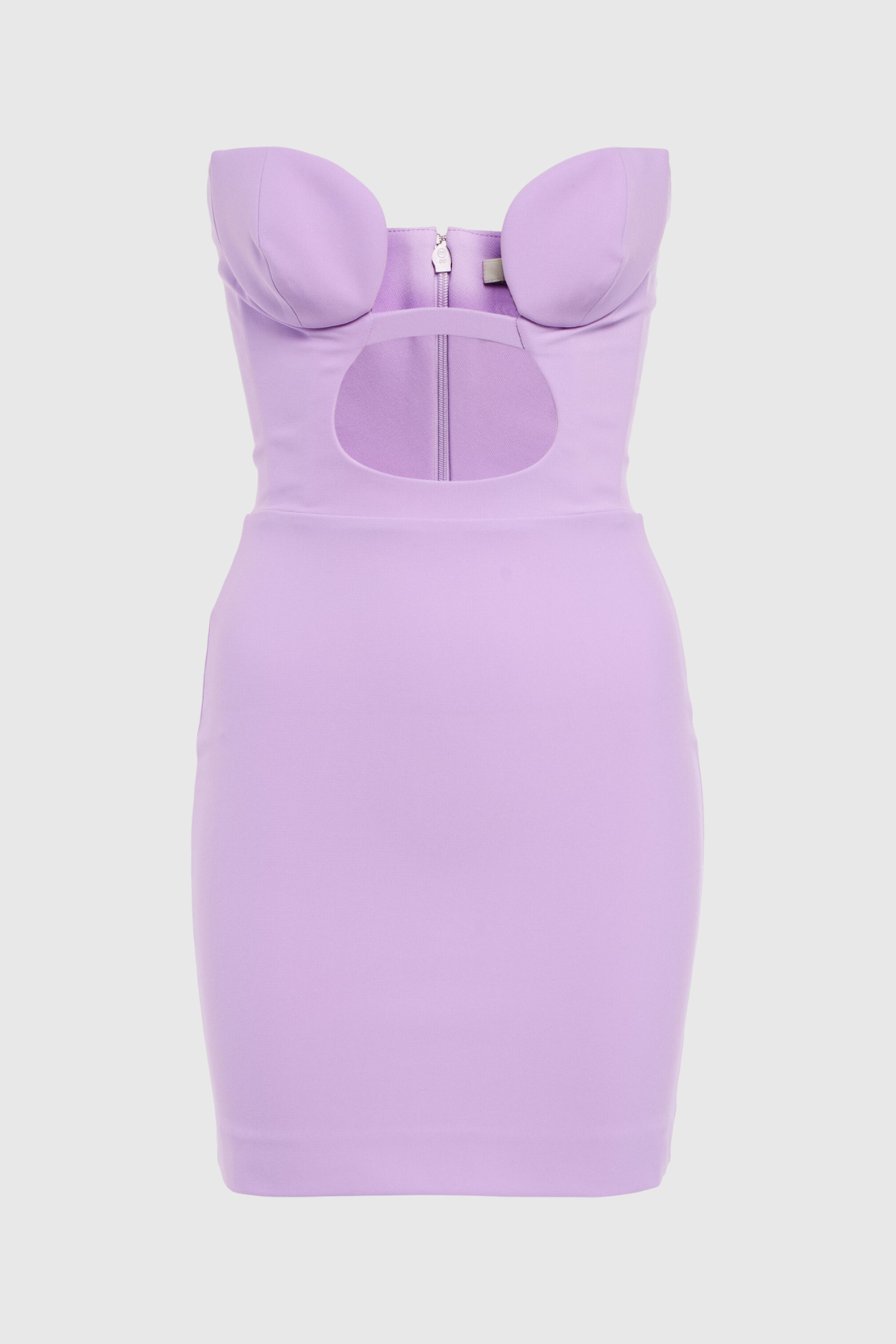 Charleigh Cutout Strapless Bodycon Mini Dress in Purple