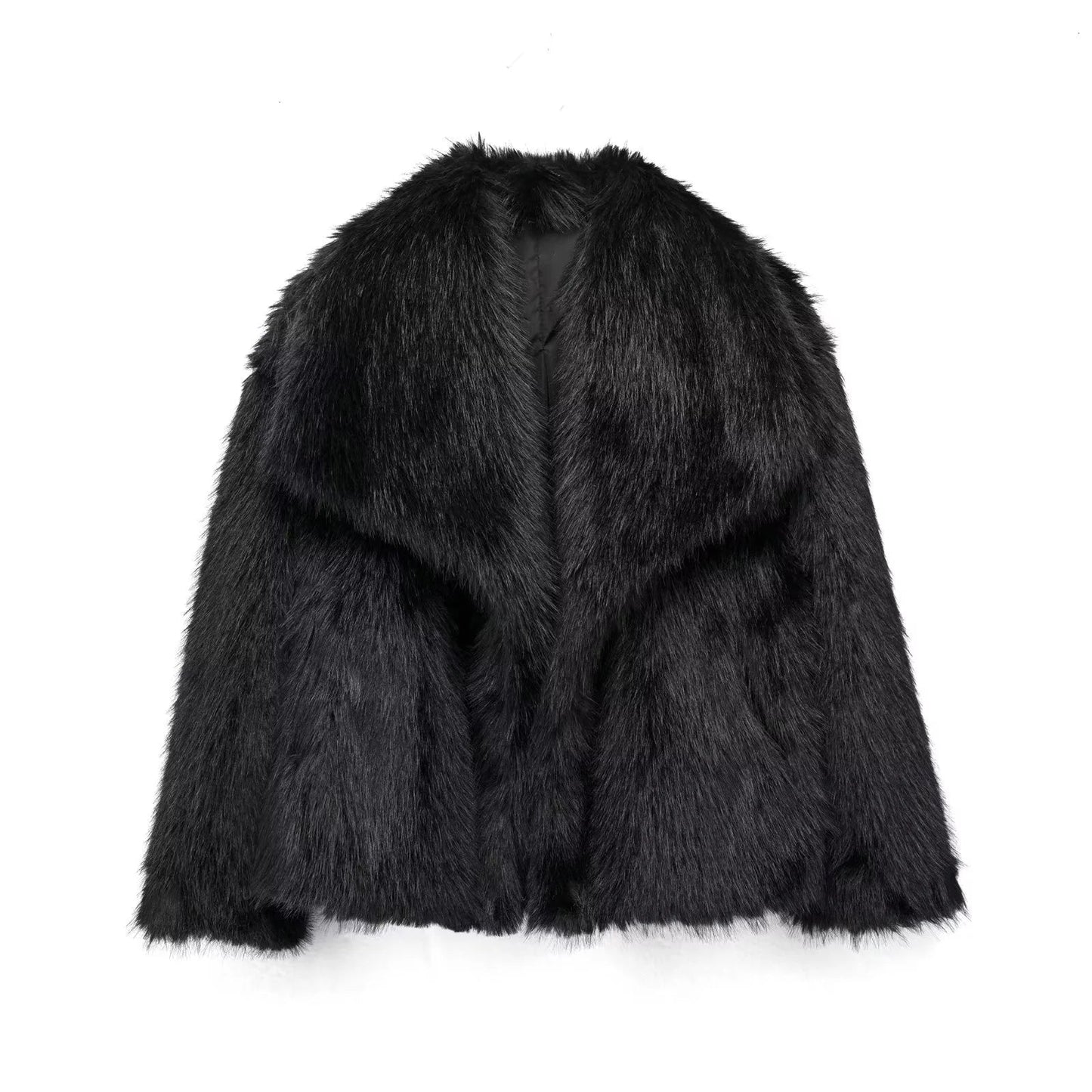 Faux Winter New Thick Warm Lapel Fluffy Coat