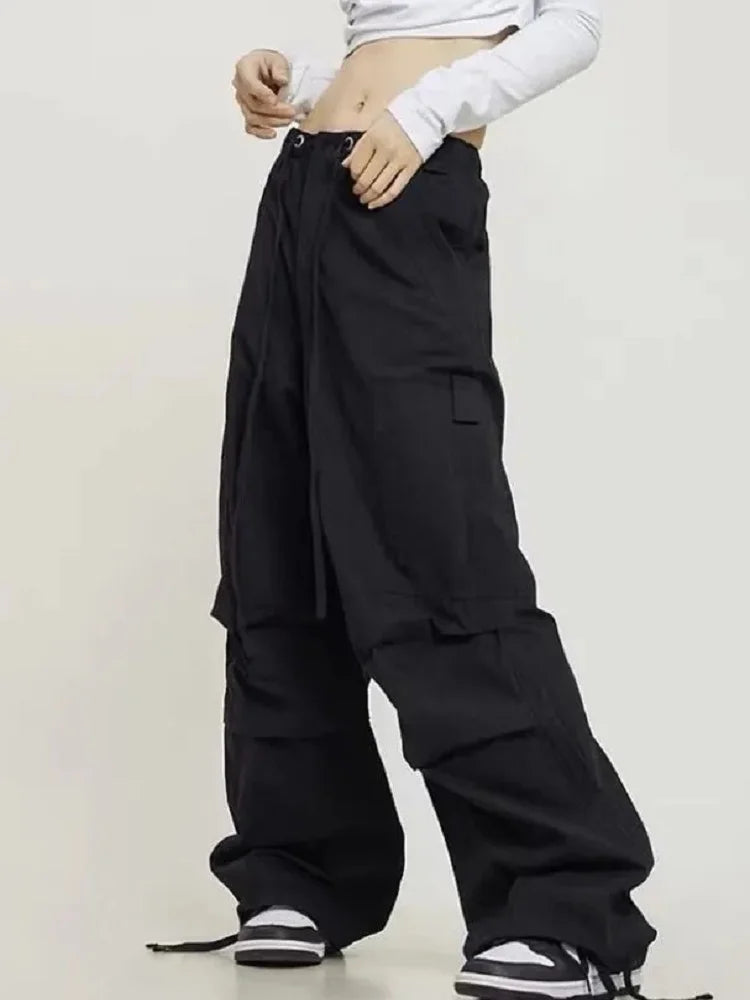 90s Retro Brown Cargo Y2k Drawstring Harajuku Oversized Sweatpants Pant