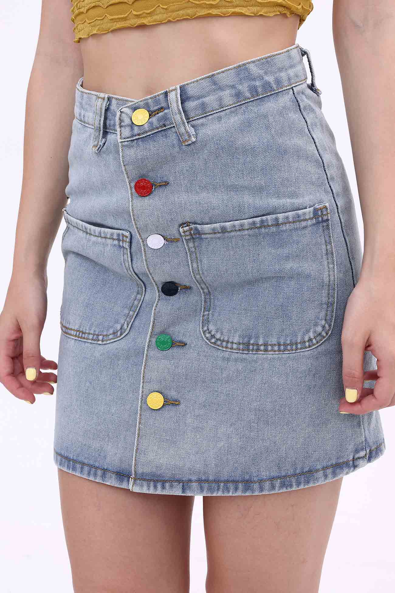 High Waist A-line Mini Skirt