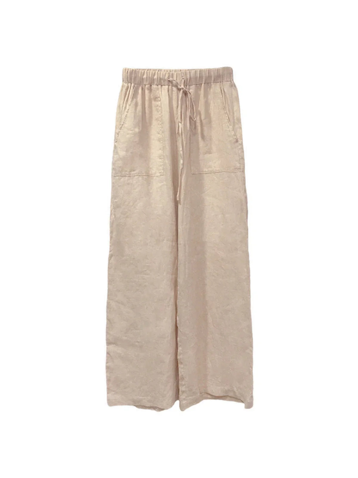Linen High Waist Straight-leg Pants