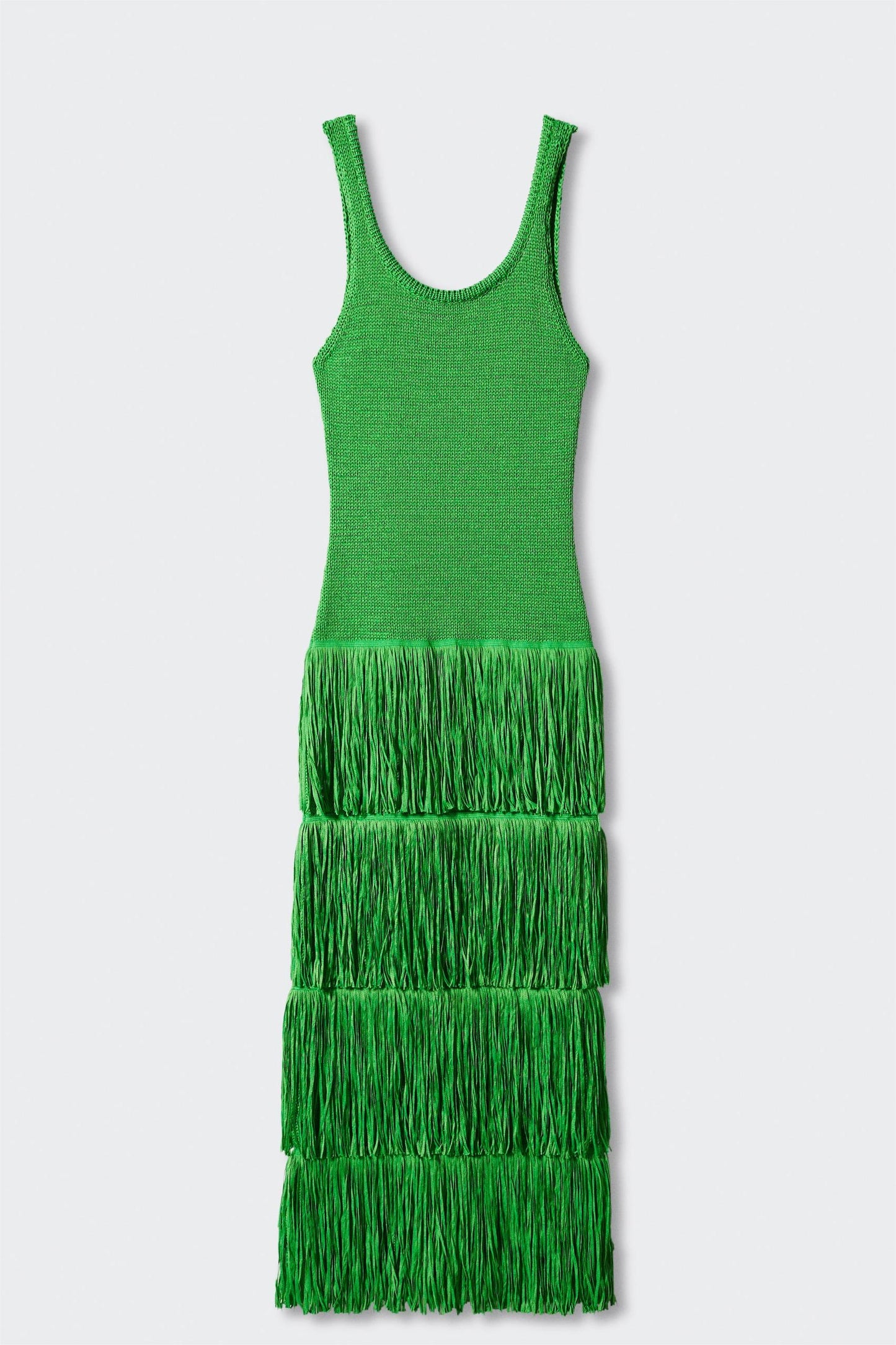 Knit Tassel Sleeveless Midi Dress