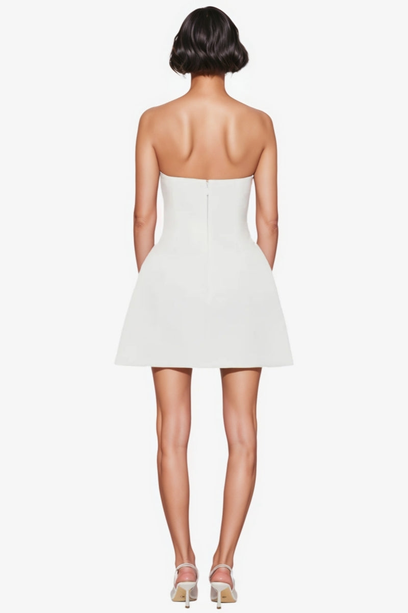 Raldrek White Bustier Mini Dress