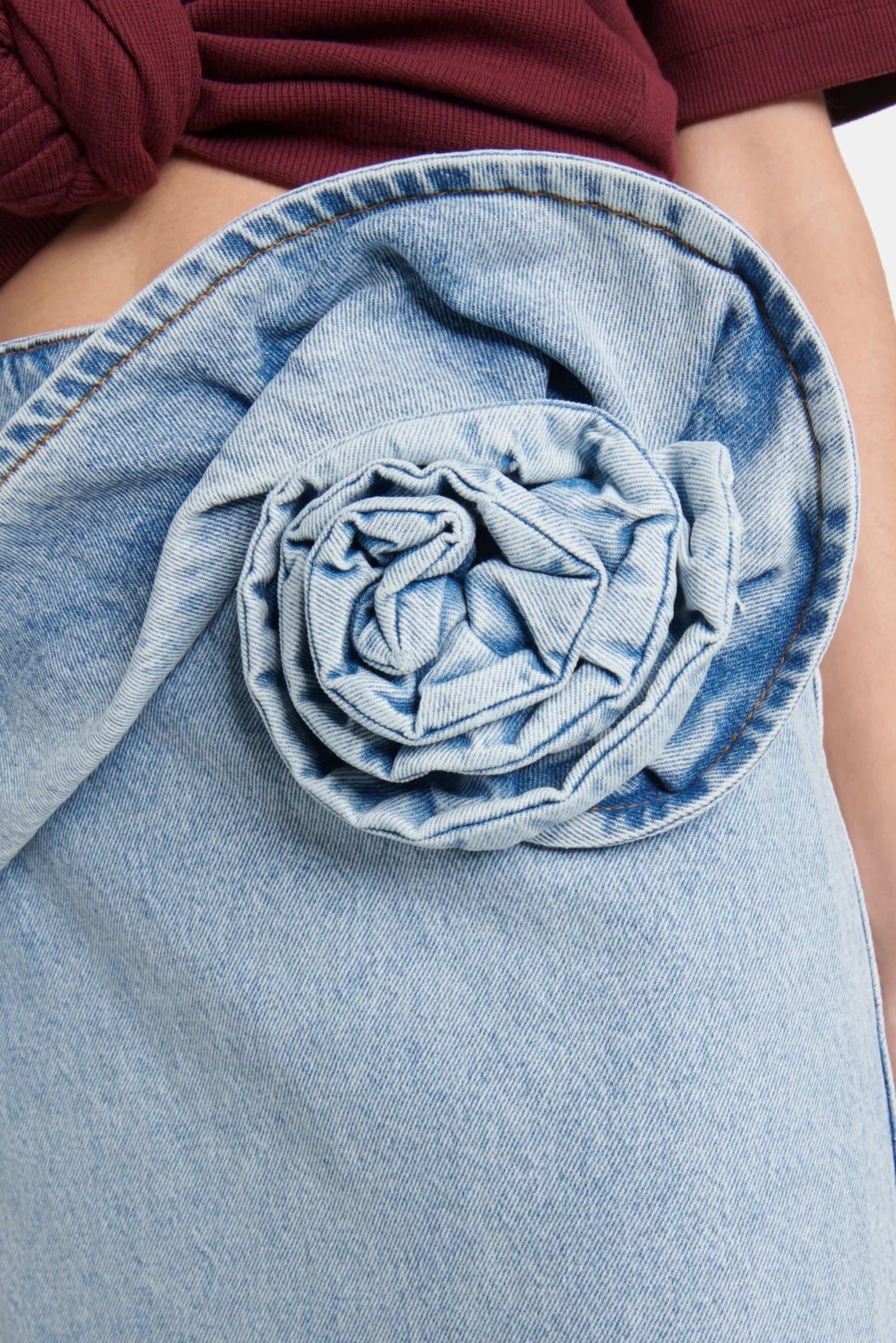 Laundra Appliqué Denim Midi Skirt