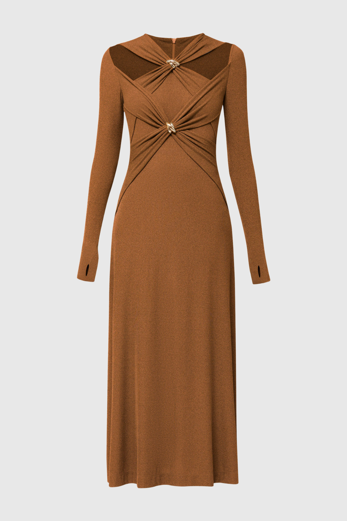 Maryam Cross Maxi Dress in Brown