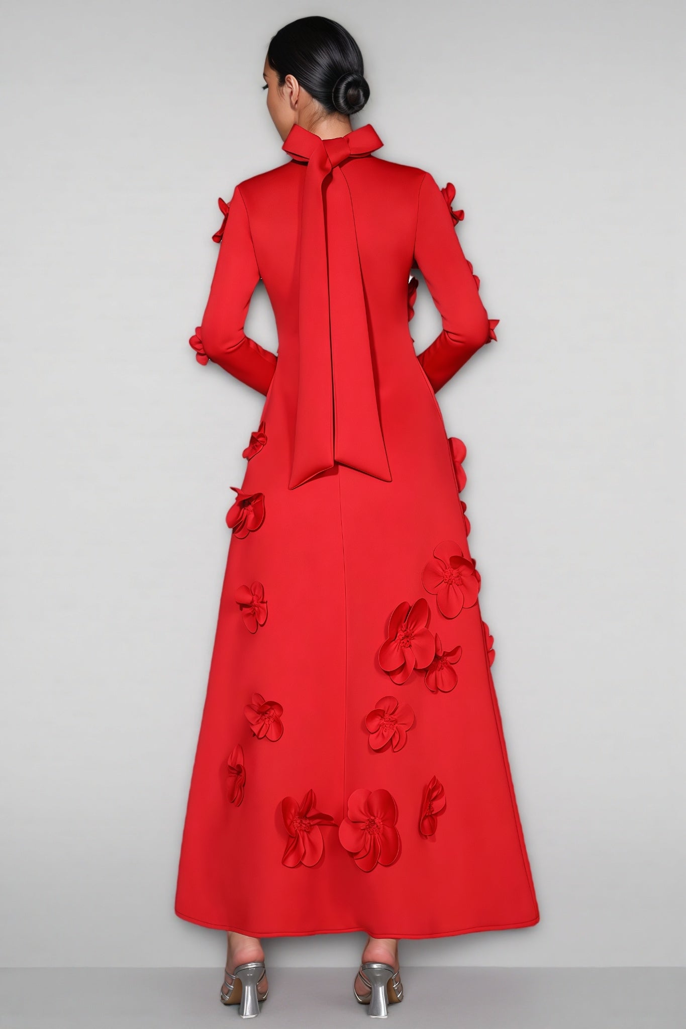 Yamaly Red 3d Maxi Dress