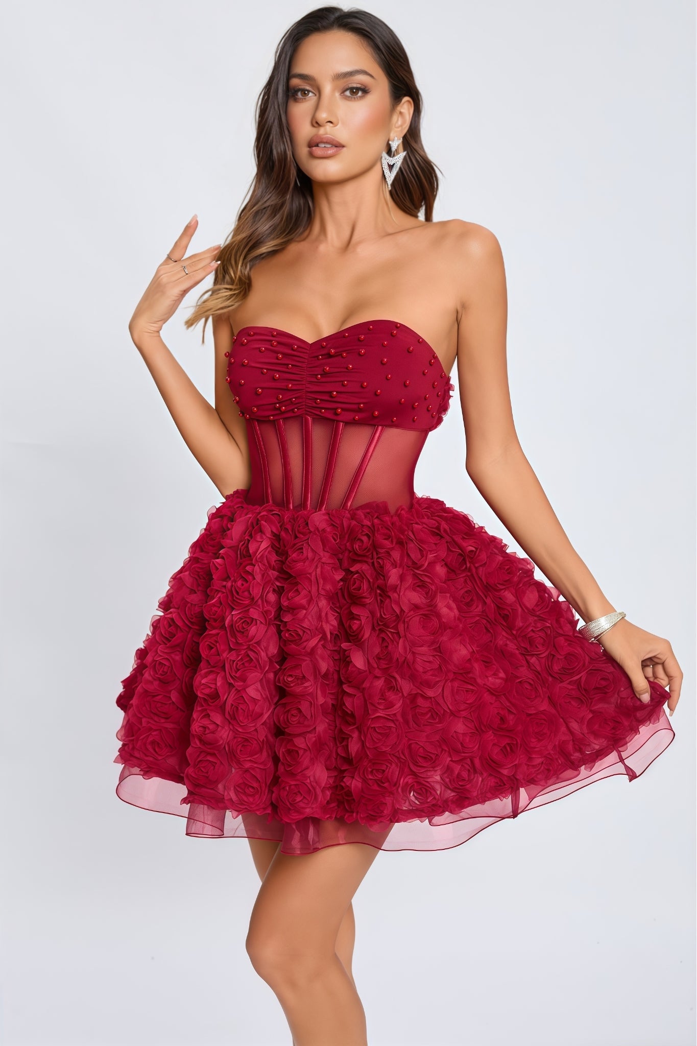 Gage 3d Mesh Puffy Mini Dress