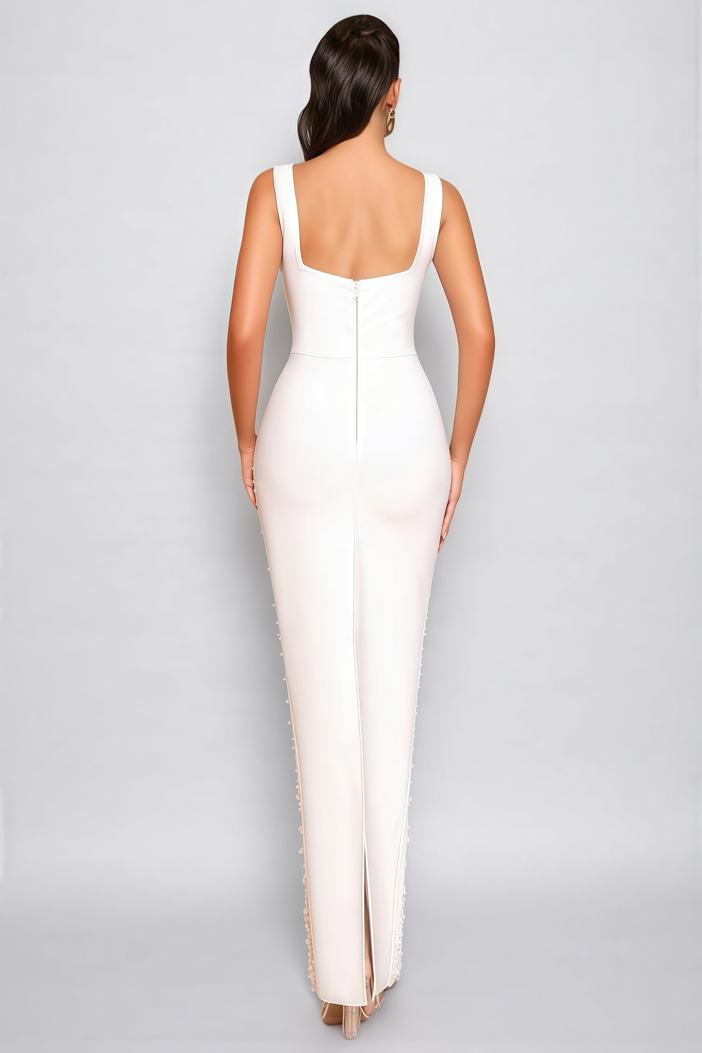 Maba White 3d Maxi Dress