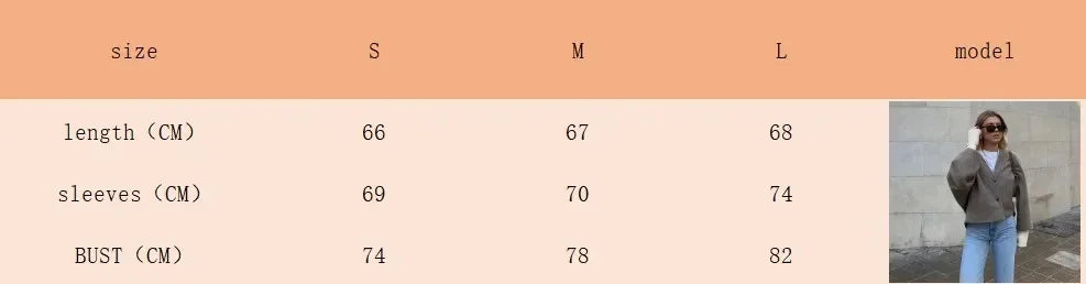 Single Breasted Short Coats Long Sleeves V Neck Crop Jackets Autumn Lady Commuter Outerwear