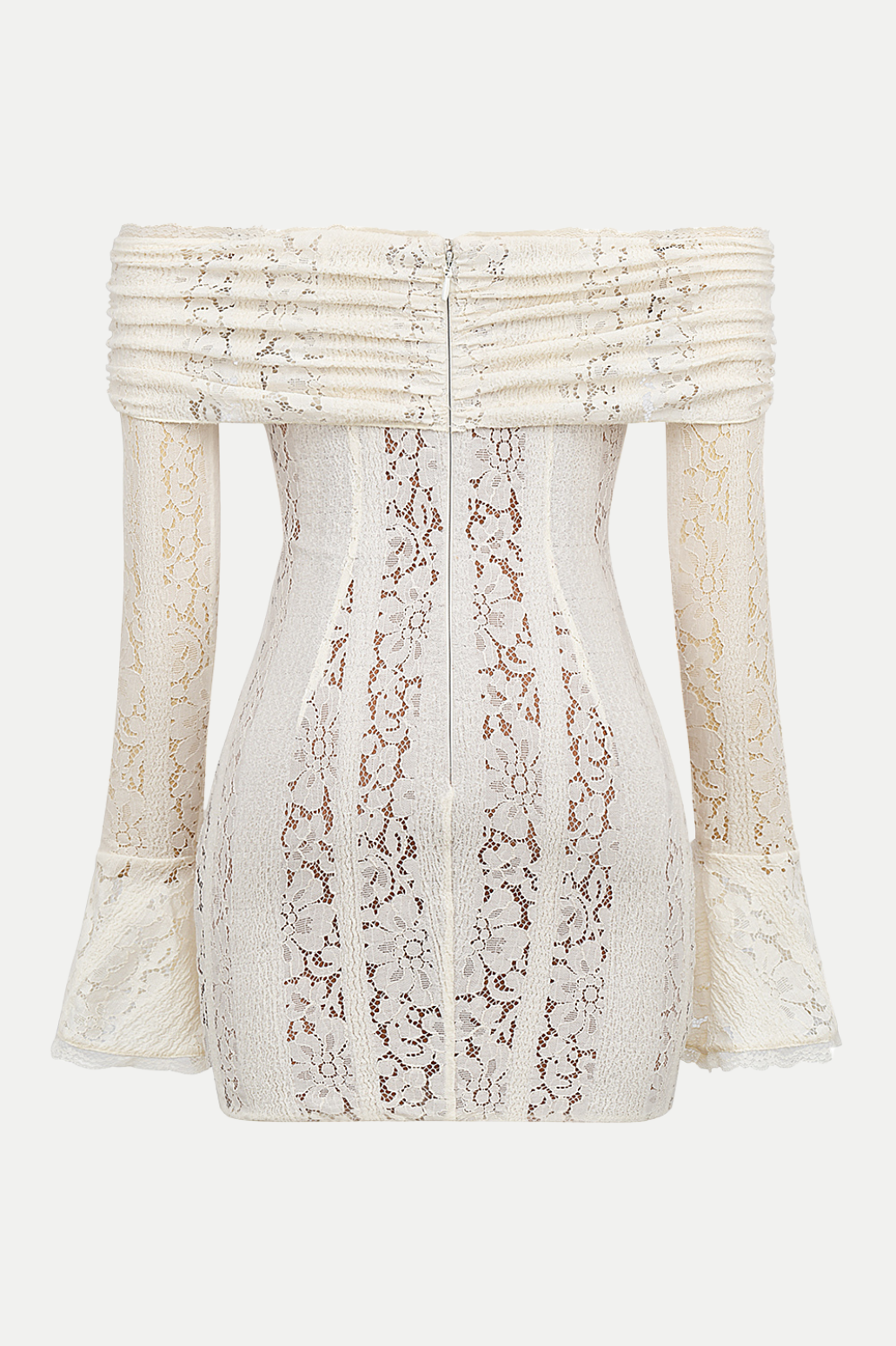 Tleta Lace Off Shoulder Mini Dress - White
