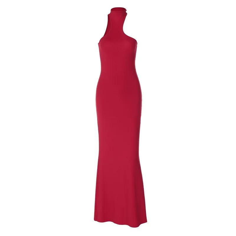 Spring Sleeveless Halter Puss Club Midi Dresses